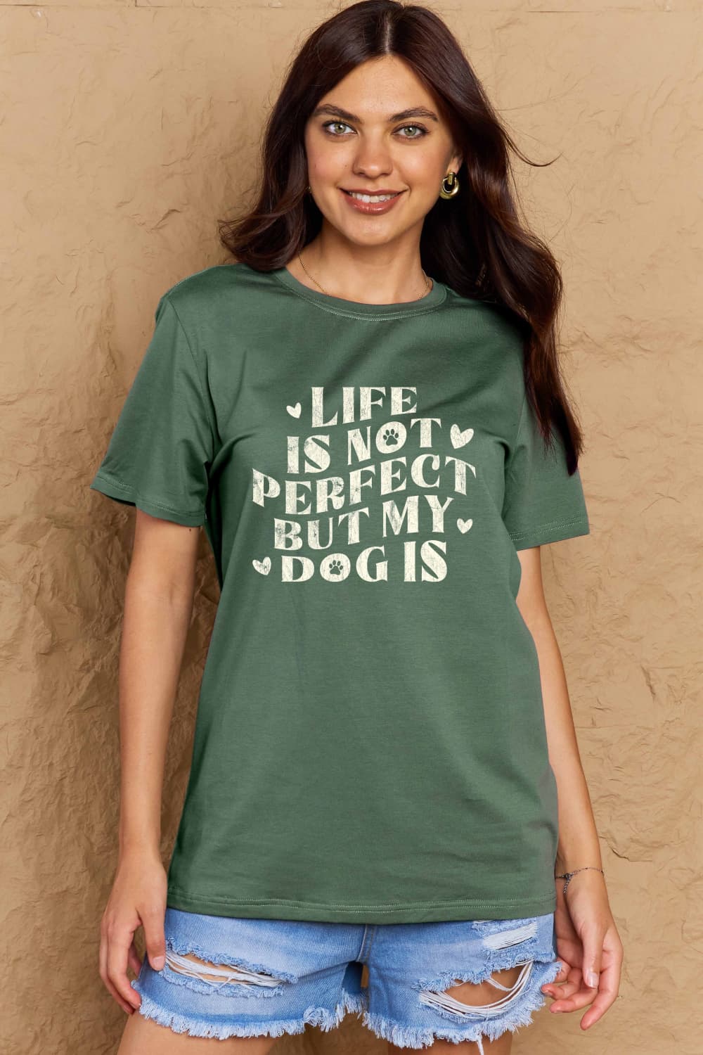 Simply Love Full Size Dog Slogan Graphic Cotton T-Shirt Trendsi