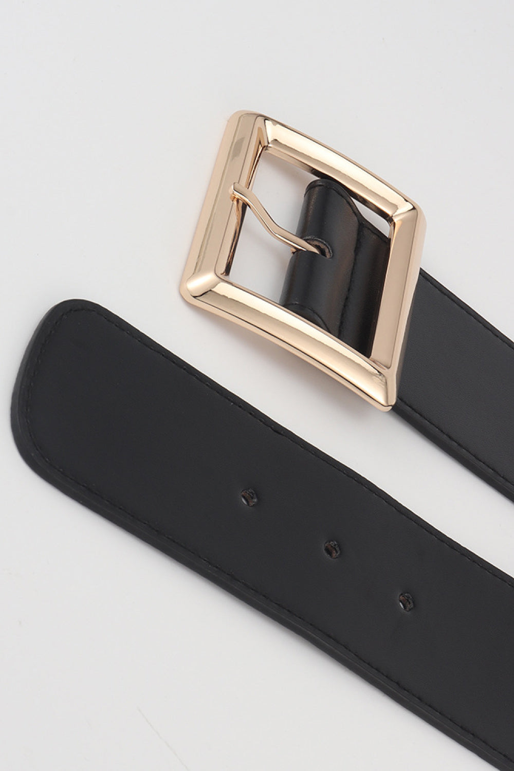 Rectangle Buckle Elastic Wide Belt Trendsi