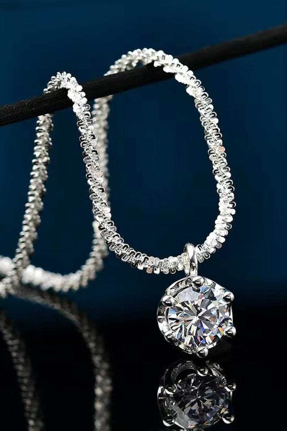 Modern 1 Carat Moissanite 925 Sterling Silver Necklace Trendsi