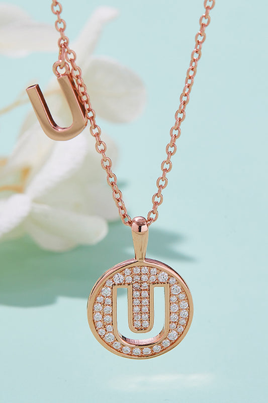 Moissanite U to Z Pendant Necklace Trendsi