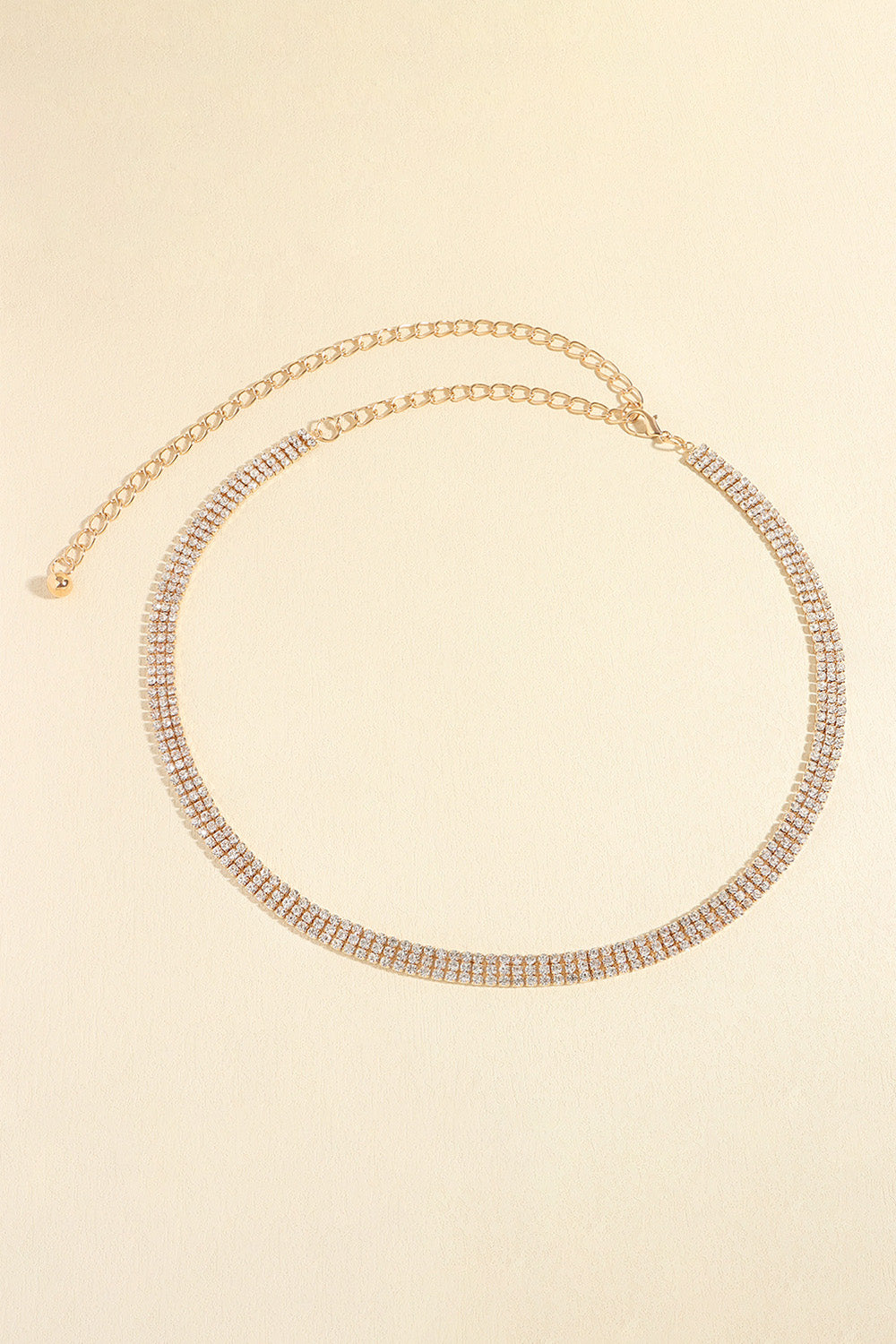Rhinestones Alloy Belt Trendsi