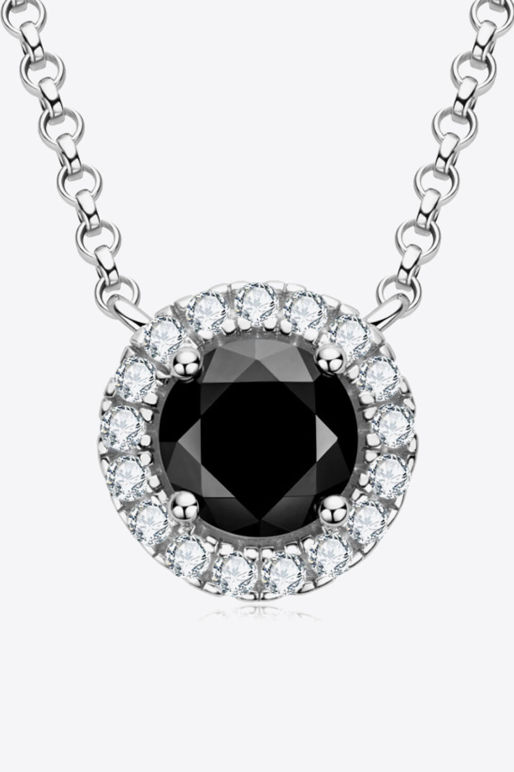 Two-Tone 1 Carat Moissanite Round Pendant Necklace Trendsi