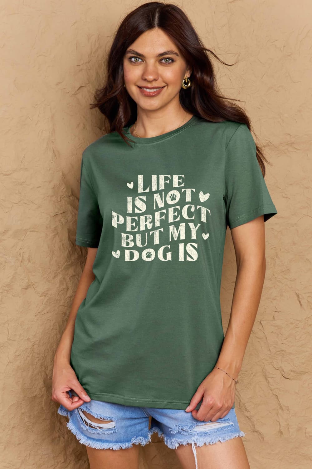 Simply Love Full Size Dog Slogan Graphic Cotton T-Shirt Trendsi