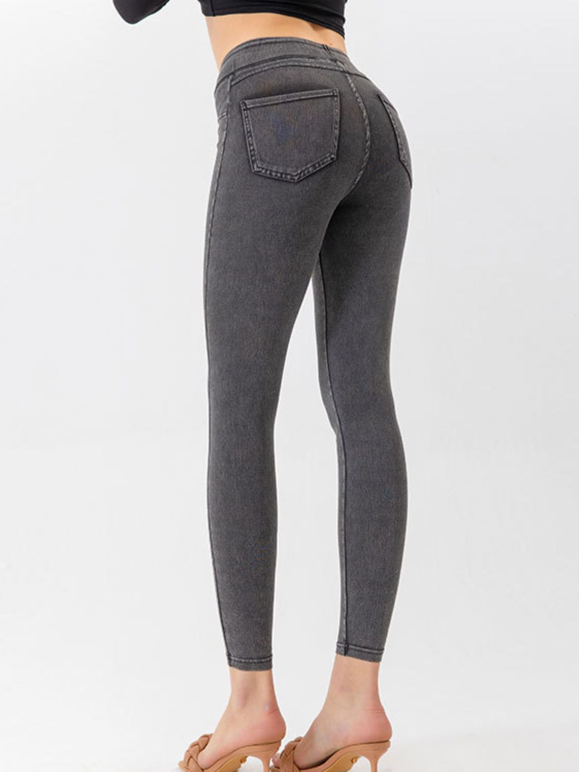High Waist Cropped Jeans Trendsi