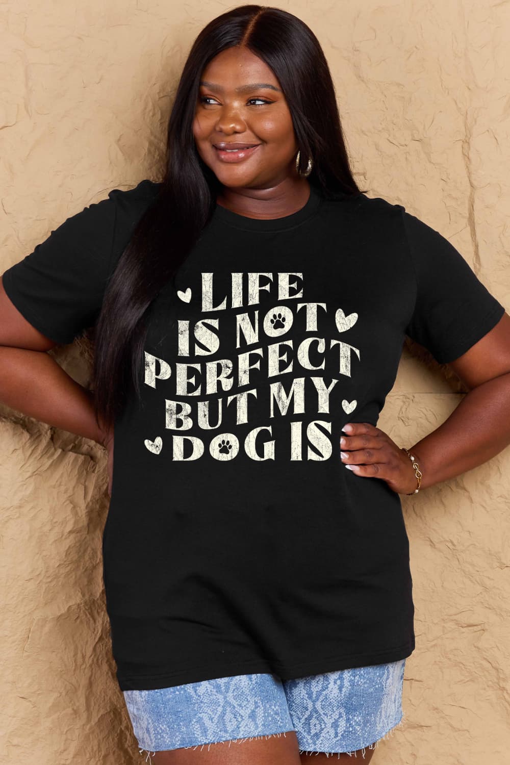 Simply Love Full Size Dog Slogan Graphic Cotton T-Shirt Trendsi