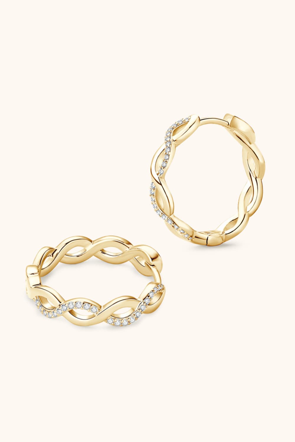 Moissanite Crisscross Hoop Earrings Trendsi