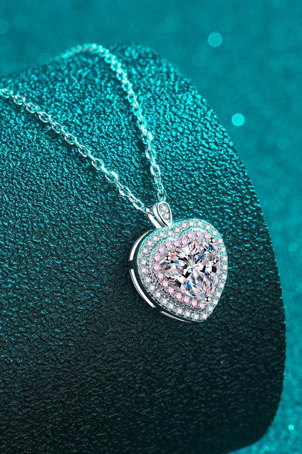Modern 925 Sterling Silver 1 Carat Moissanite Heart Pendant Necklace Trendsi