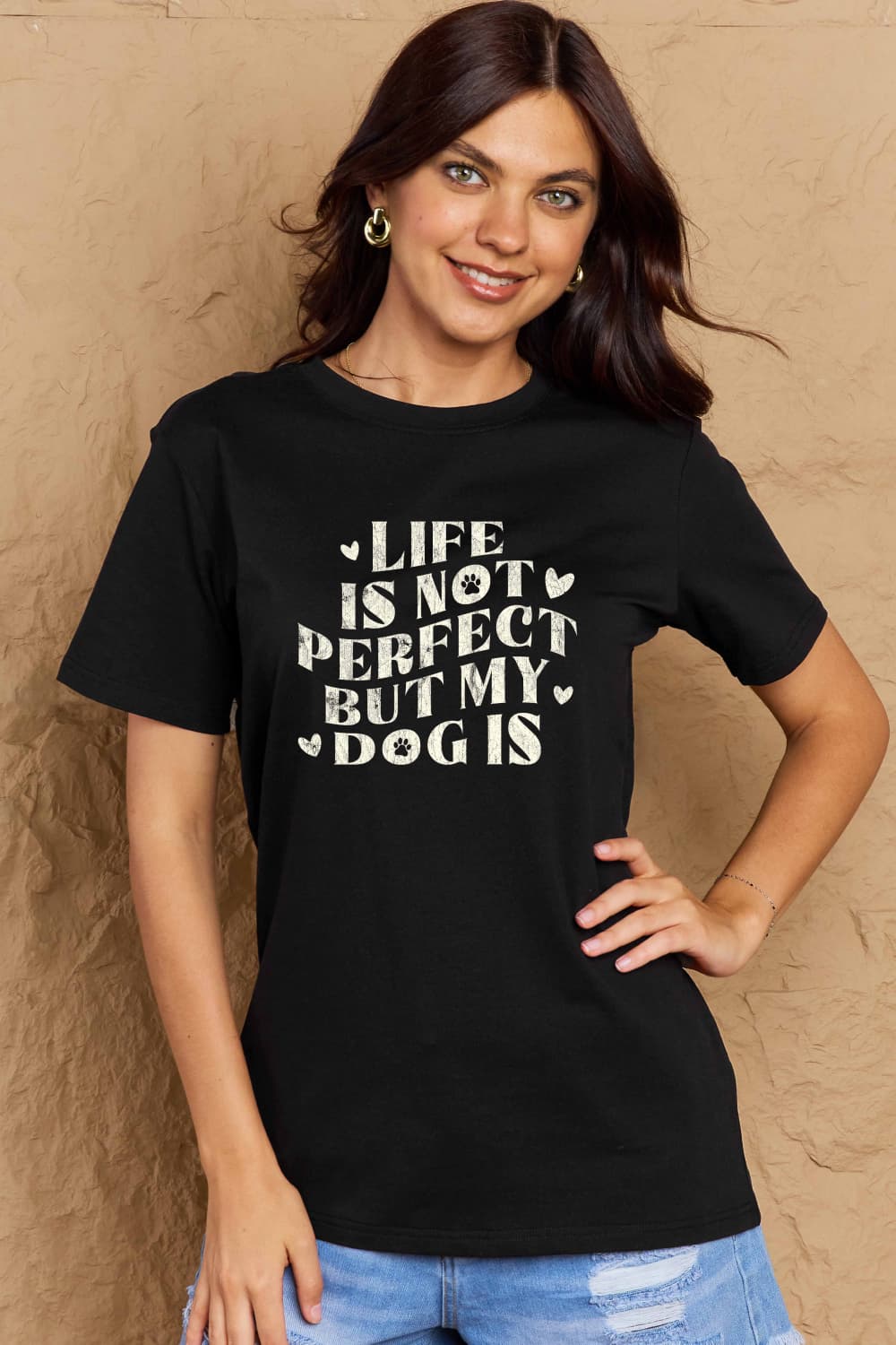 Simply Love Full Size Dog Slogan Graphic Cotton T-Shirt Trendsi