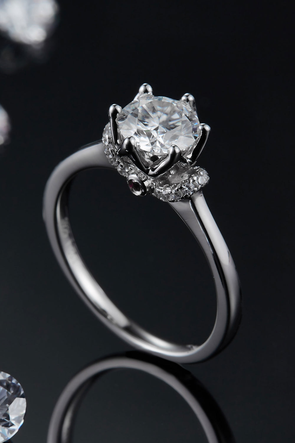 Silver Minimalist 1 Carat Moissanite 925 Sterling Silver Ring Trendsi
