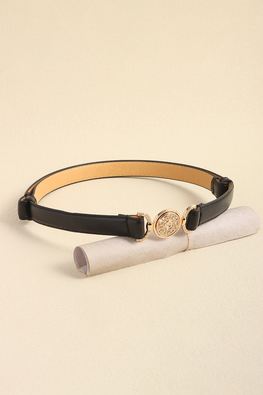 Rhinestone Decor PU Leather Belt Trendsi