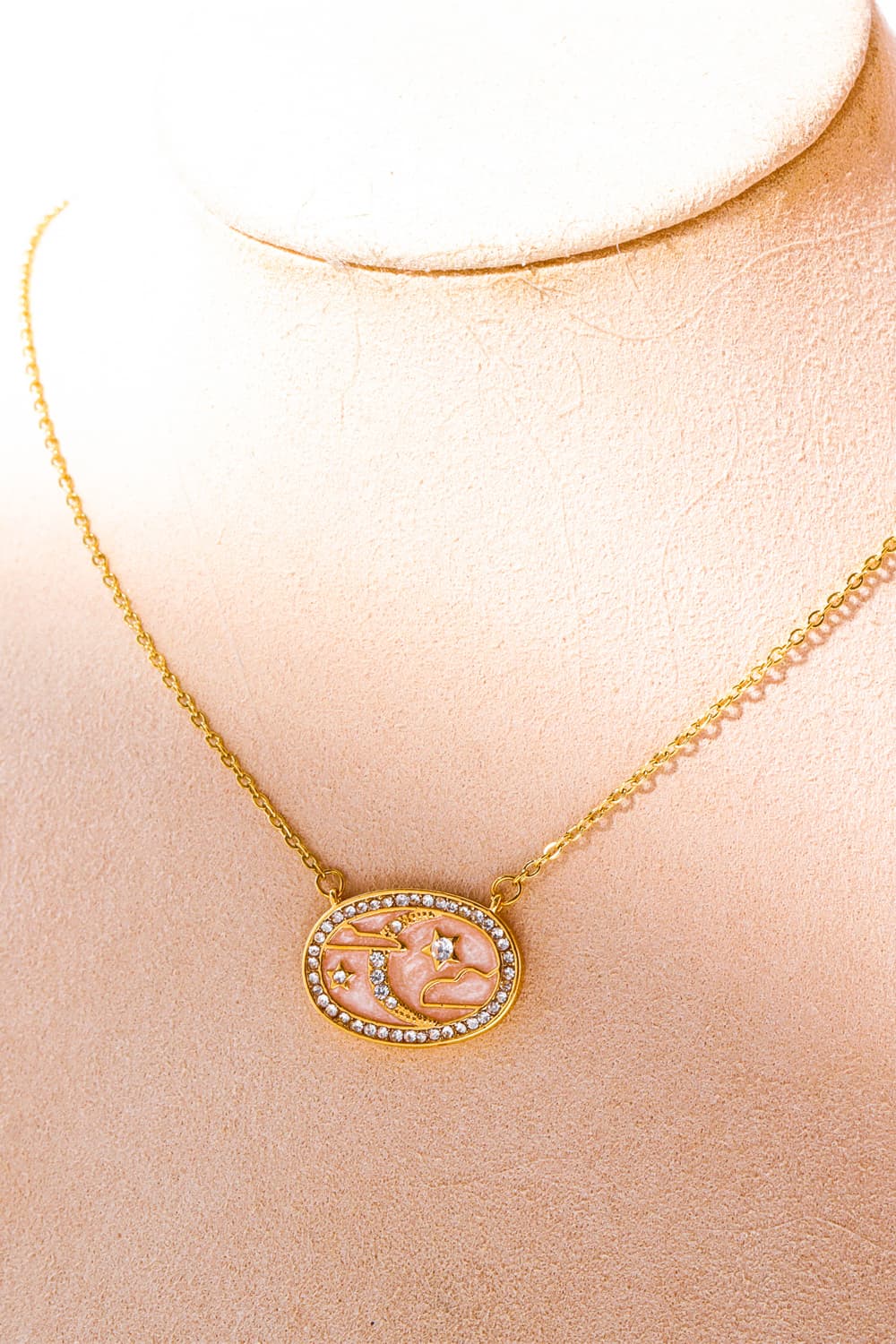 Stars in the Plate Pendant Copper Necklace Trendsi