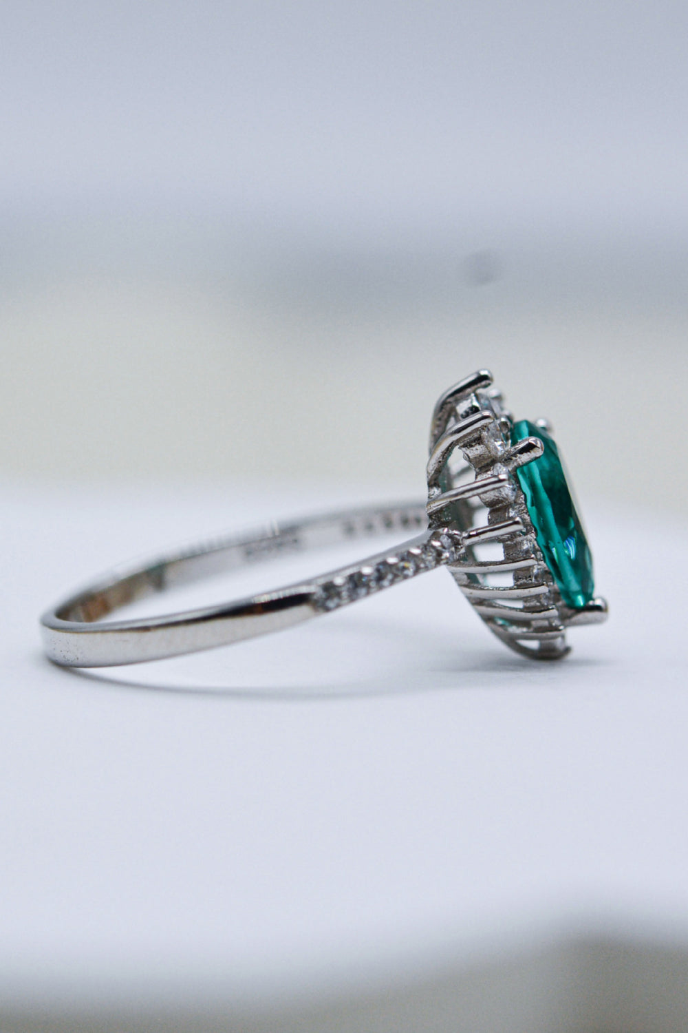 Paraiba Blue Zircon Pear Shape Ring Trendsi