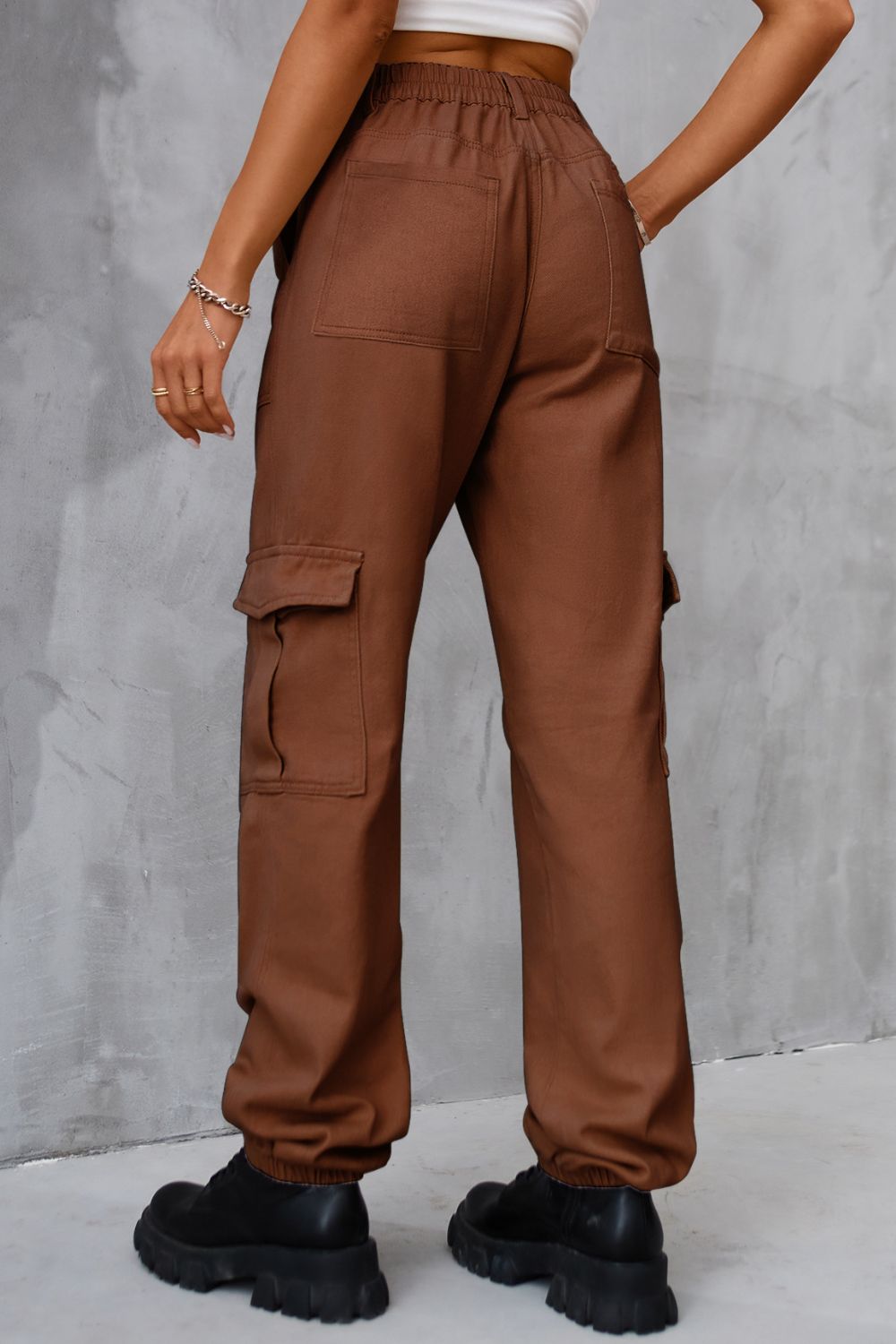 Buttoned High Waist Jeans with Pockets Trendsi