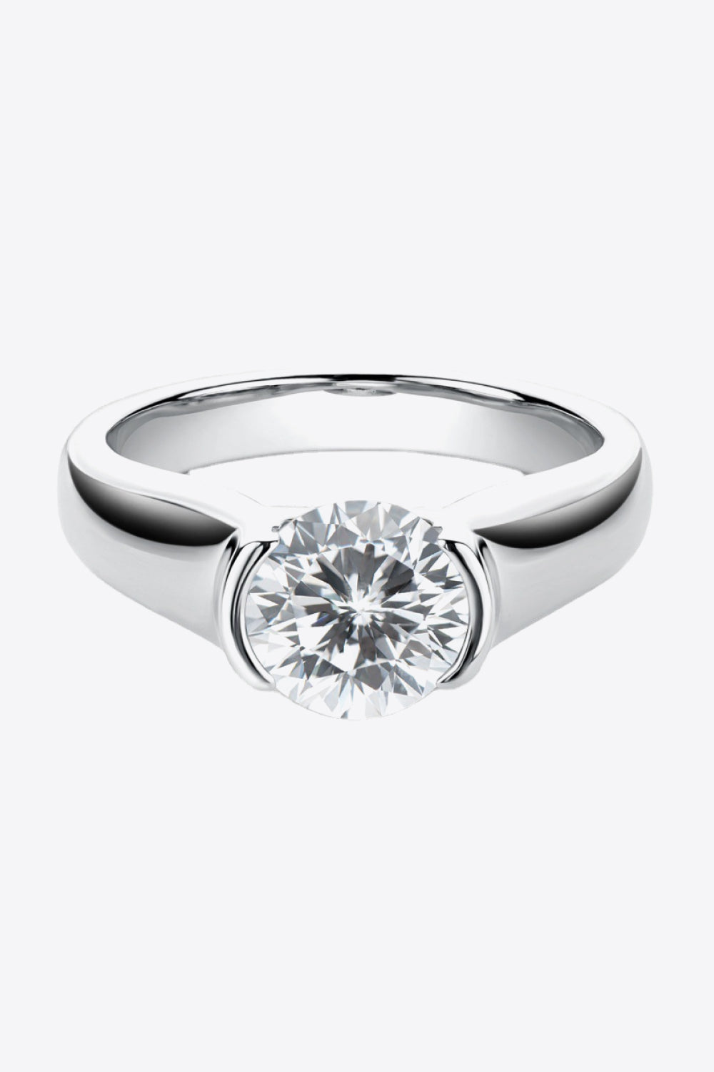 Looking Good 2 Carat Moissanite Platinum-Plated Ring Trendsi