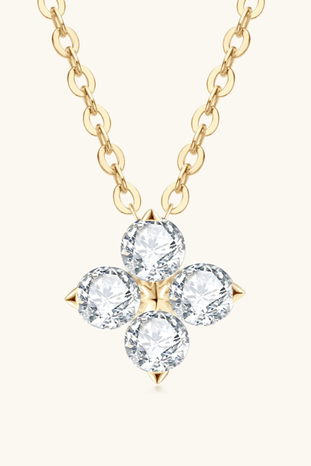 Moissanite Four Leaf Clover Pendant Necklace Trendsi