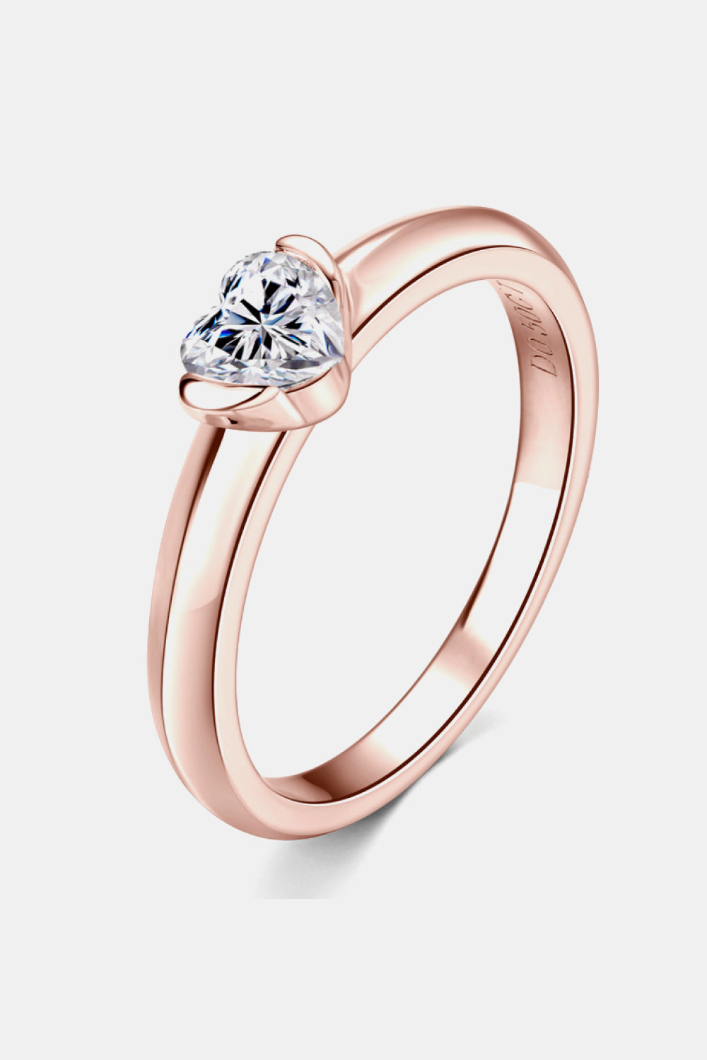 Moissanite 925 Sterling Silver Heart Solitaire Ring Trendsi