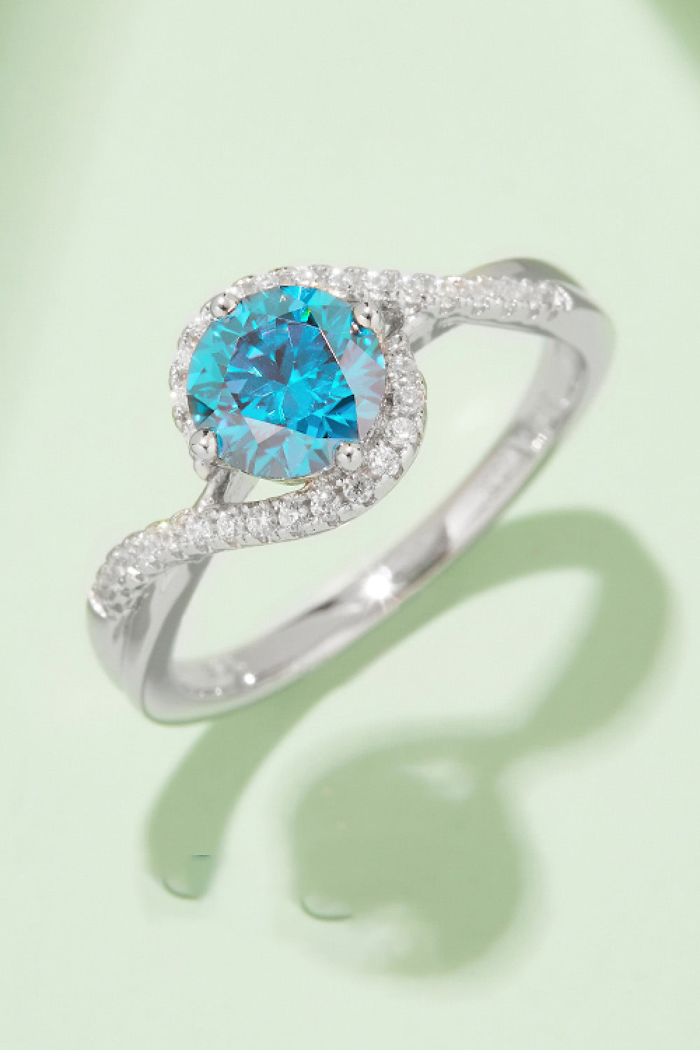 Colored Minimalist 1 Carat Moissanite Contrast 925 Sterling Silver Ring Trendsi