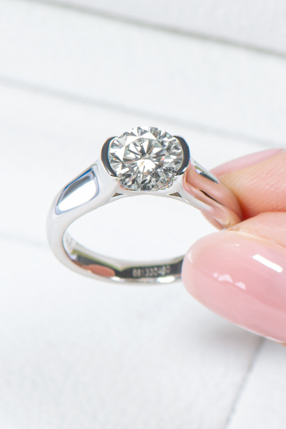 Looking Good 2 Carat Moissanite Platinum-Plated Ring Trendsi