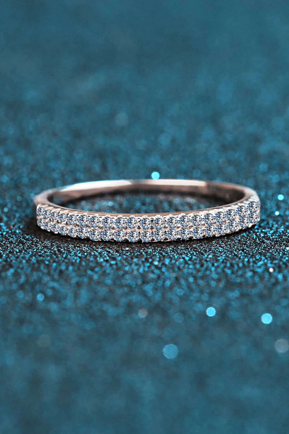 Moissanite 925 Sterling Silver Half-Eternity Ring Trendsi
