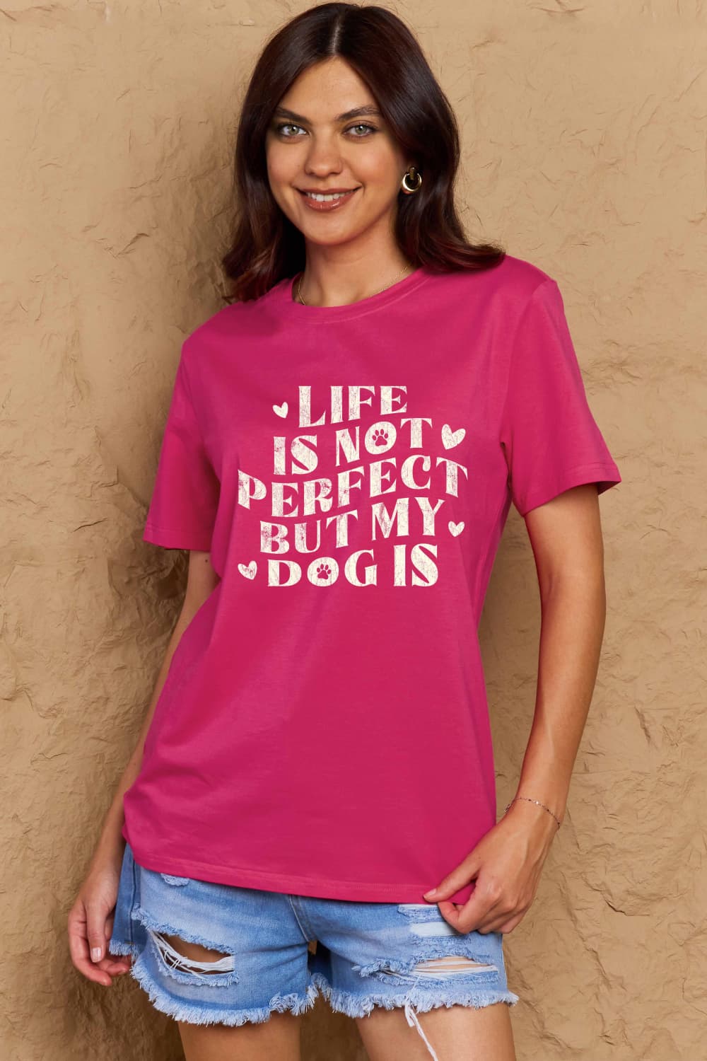 Simply Love Full Size Dog Slogan Graphic Cotton T-Shirt Trendsi