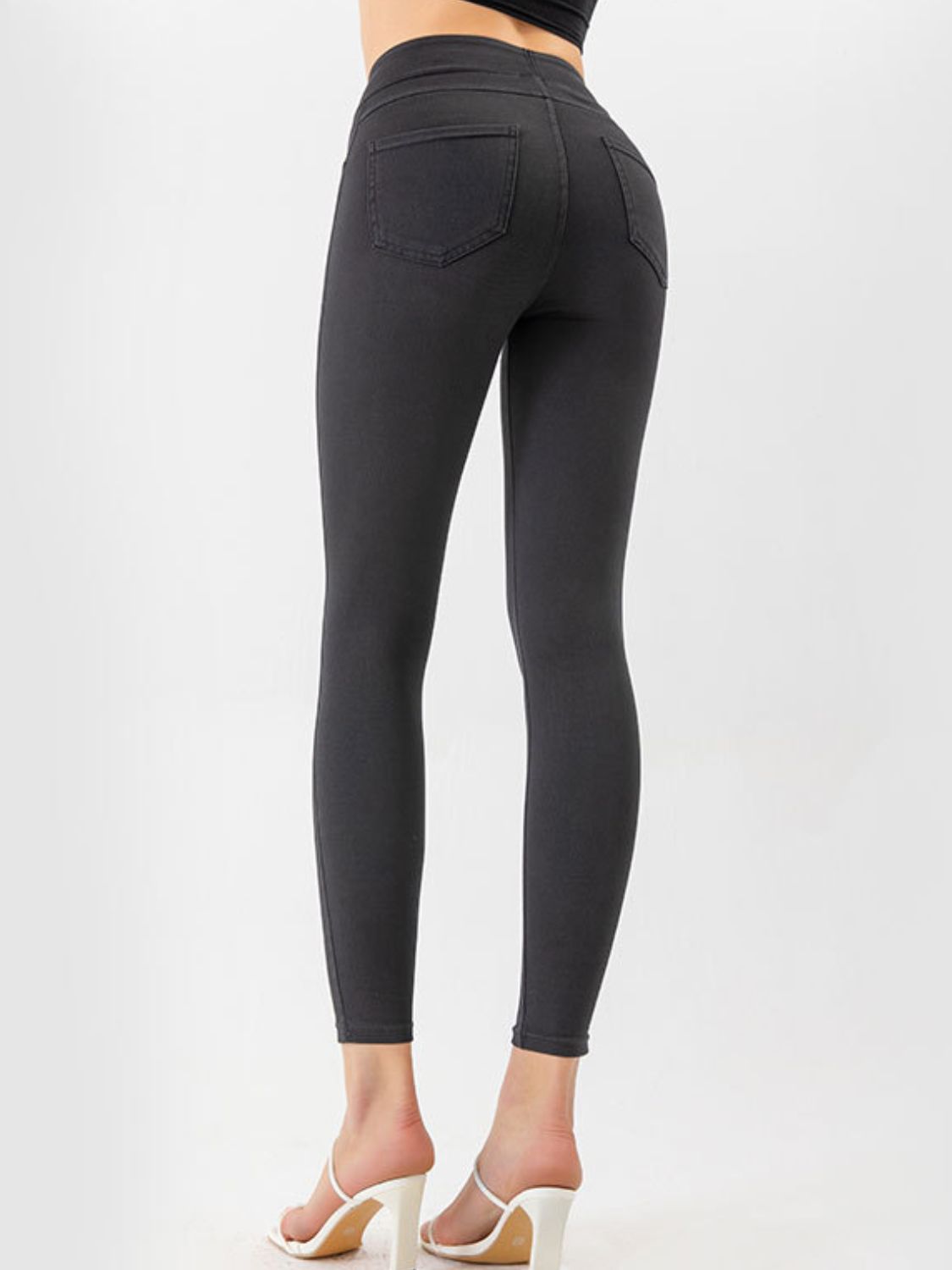 High Waist Cropped Jeans Trendsi