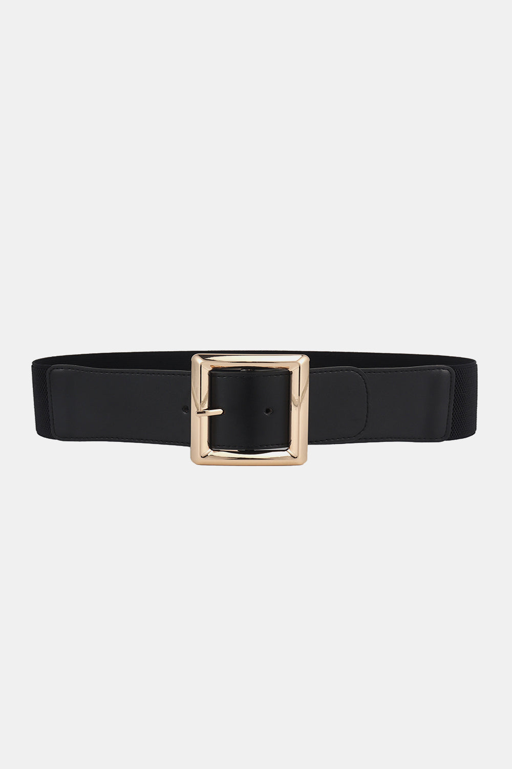 Rectangle Buckle Elastic Wide Belt Trendsi