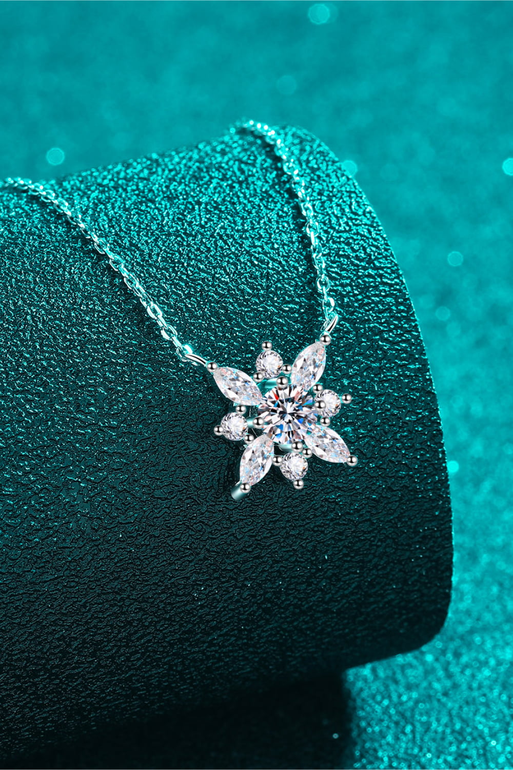 Moissanite Rhodium-Plated Necklace Trendsi