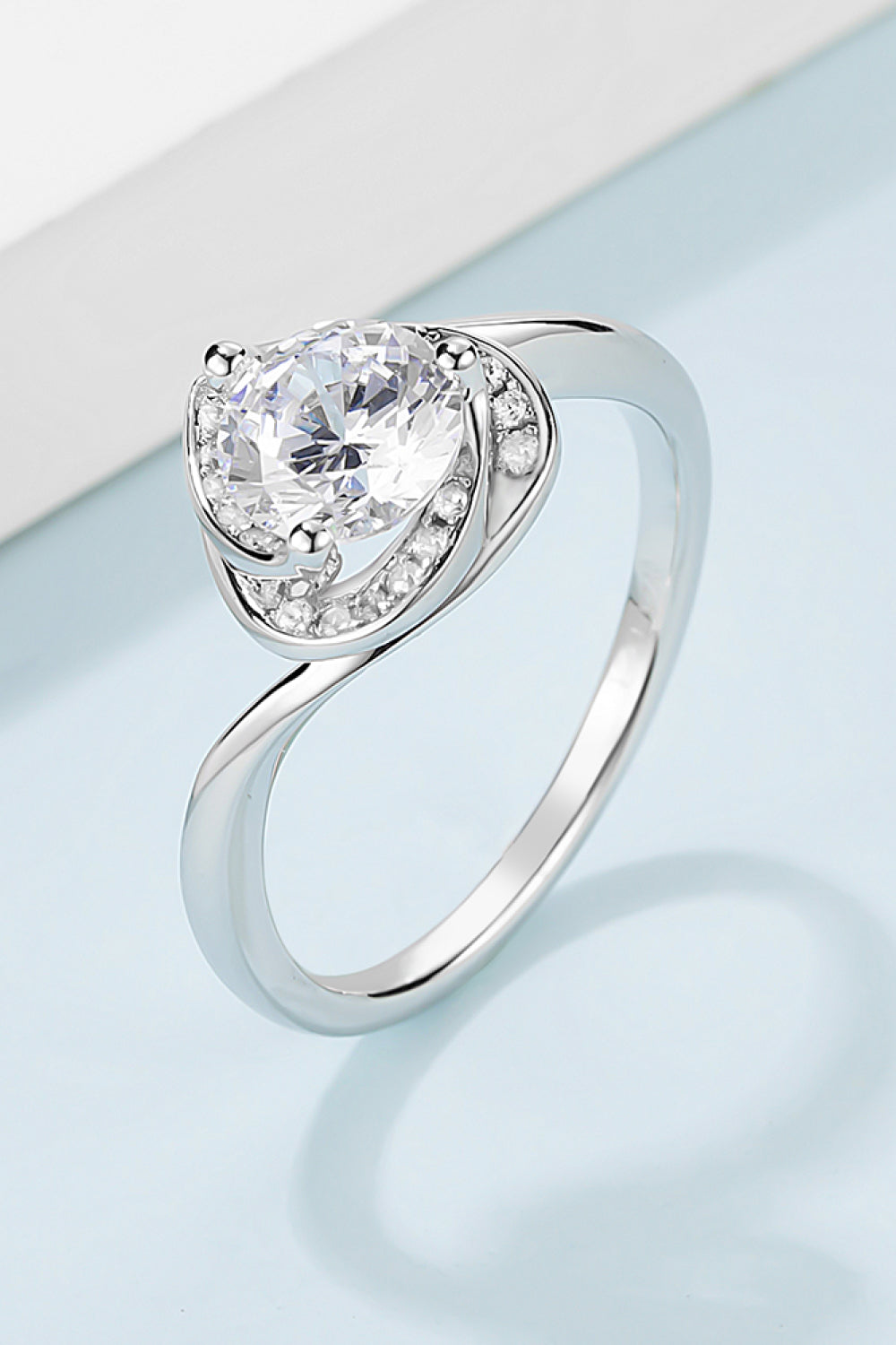 1 Carat Moissanite 925 Sterling Silver Heart Ring Trendsi