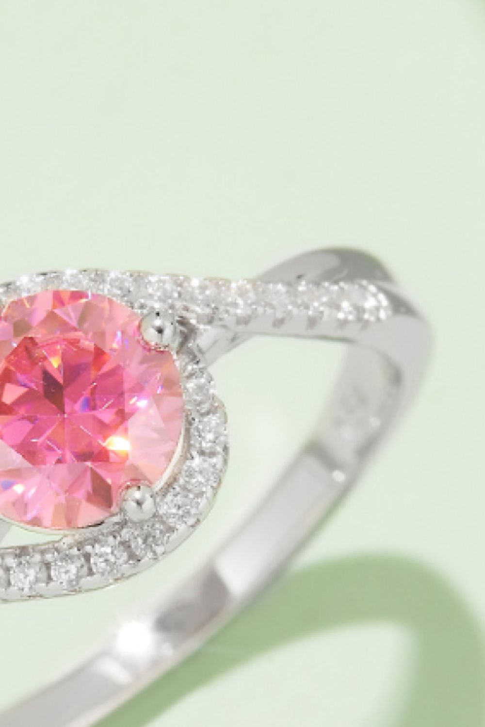 Colored Minimalist 1 Carat Moissanite Contrast 925 Sterling Silver Ring Trendsi