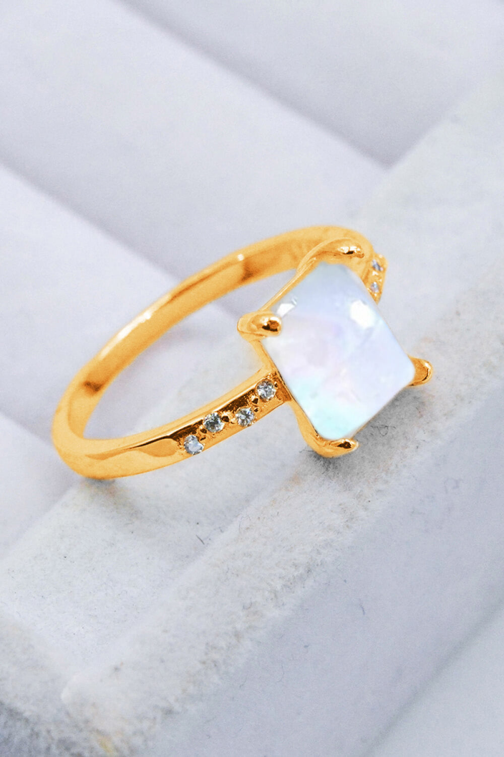 Square Moonstone Ring Trendsi