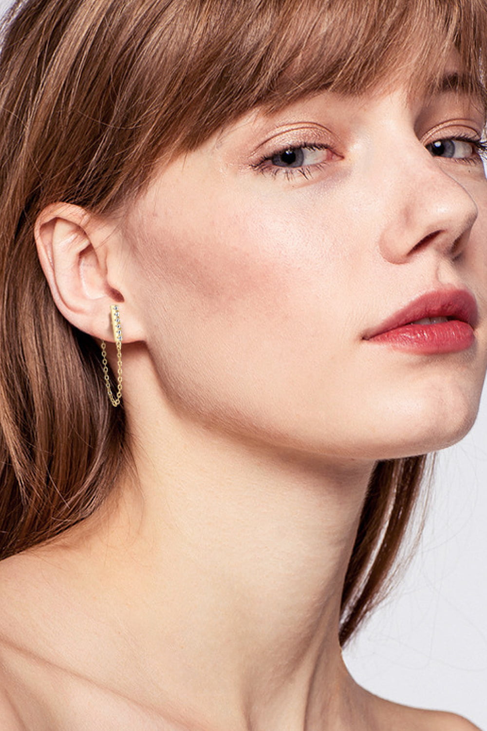 Moissanite 925 Sterling Silver Connected Earrings Trendsi