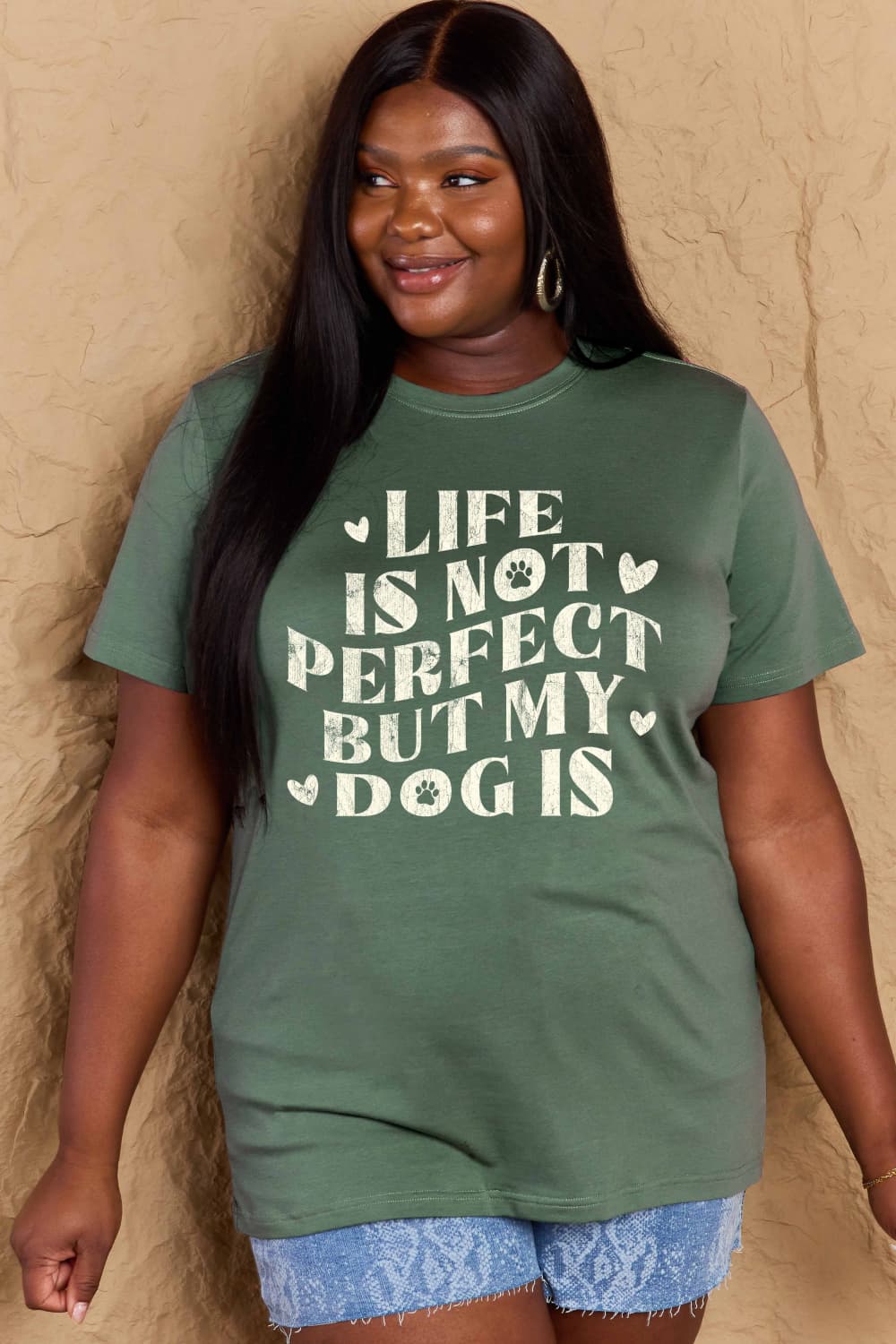 Simply Love Full Size Dog Slogan Graphic Cotton T-Shirt Trendsi