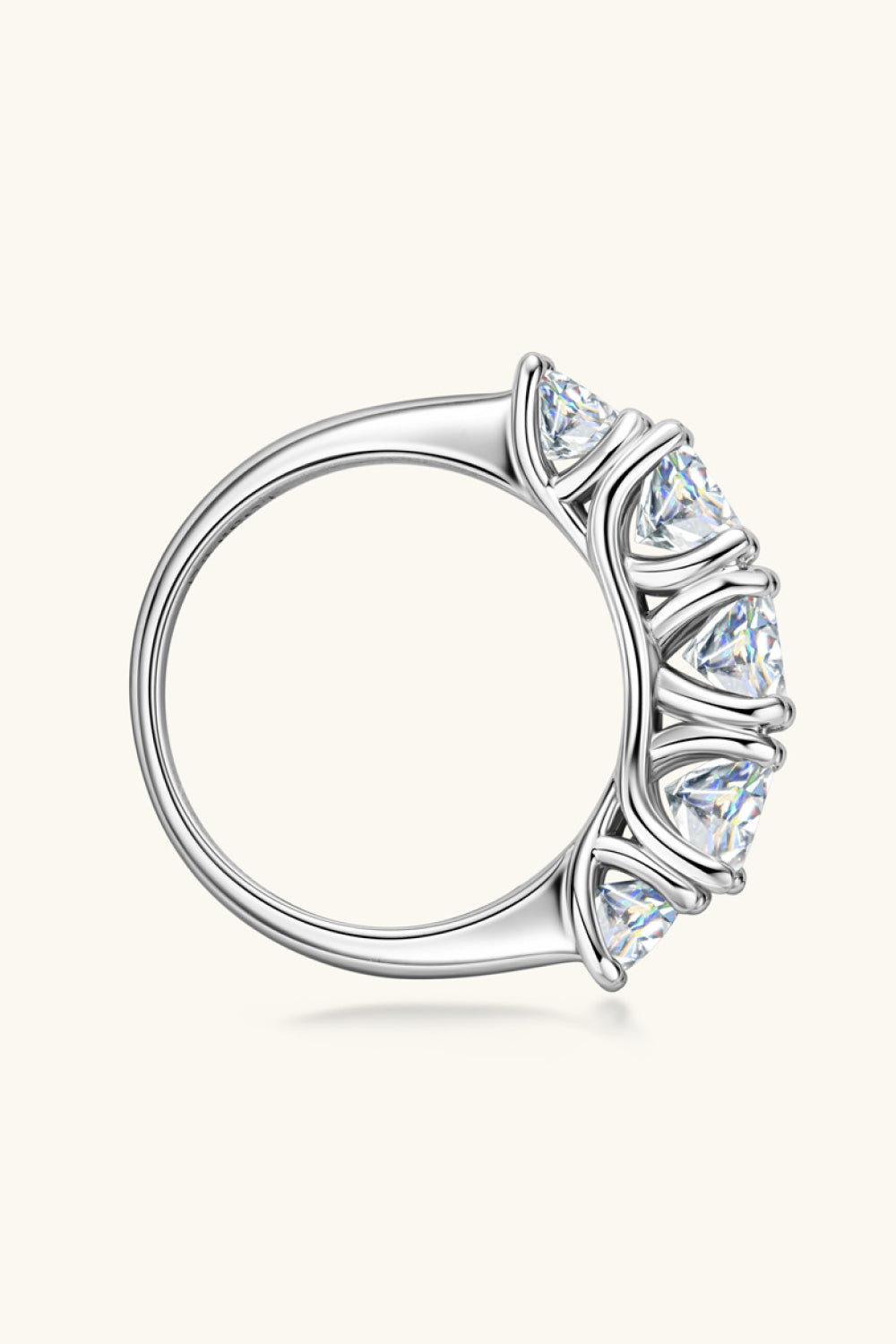 Silver Half-Eternity 1 Carat Moissanite 925 Sterling Ring Trendsi
