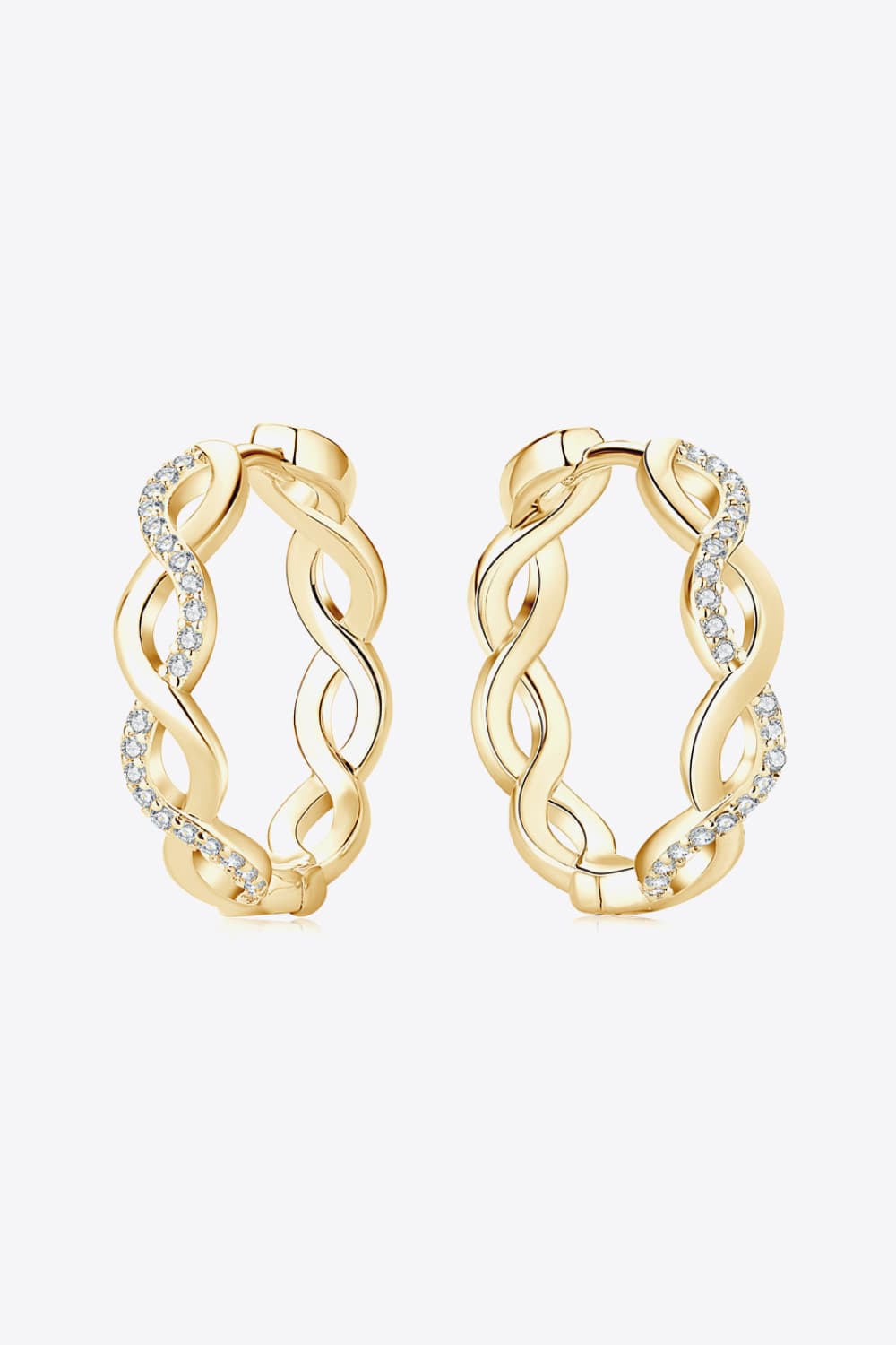 Moissanite Crisscross Hoop Earrings Trendsi