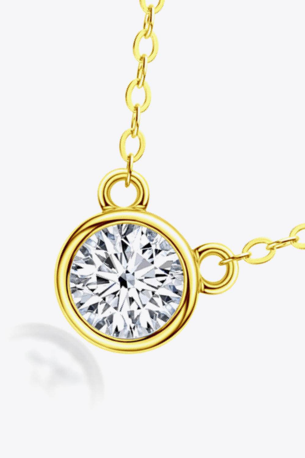 Round 925 Sterling Silver 1 Carat Moissanite Pendant Necklace Trendsi