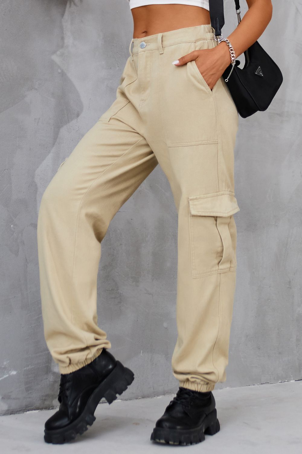 Buttoned High Waist Jeans with Pockets Trendsi