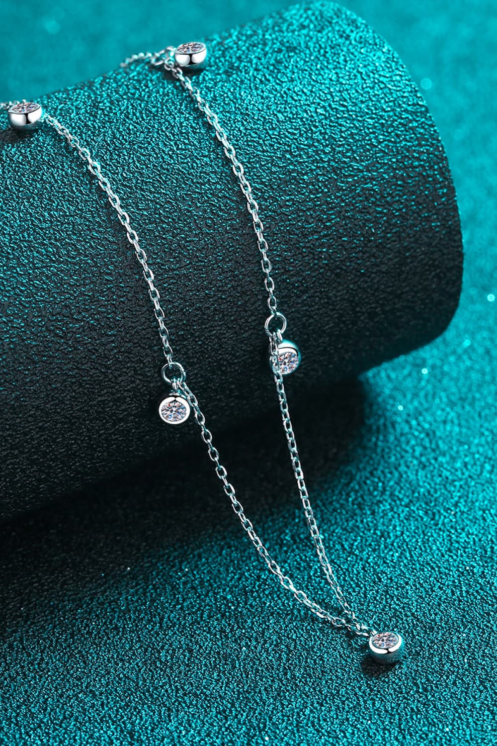 Moissanite Rhodium-Plated Necklace Trendsi