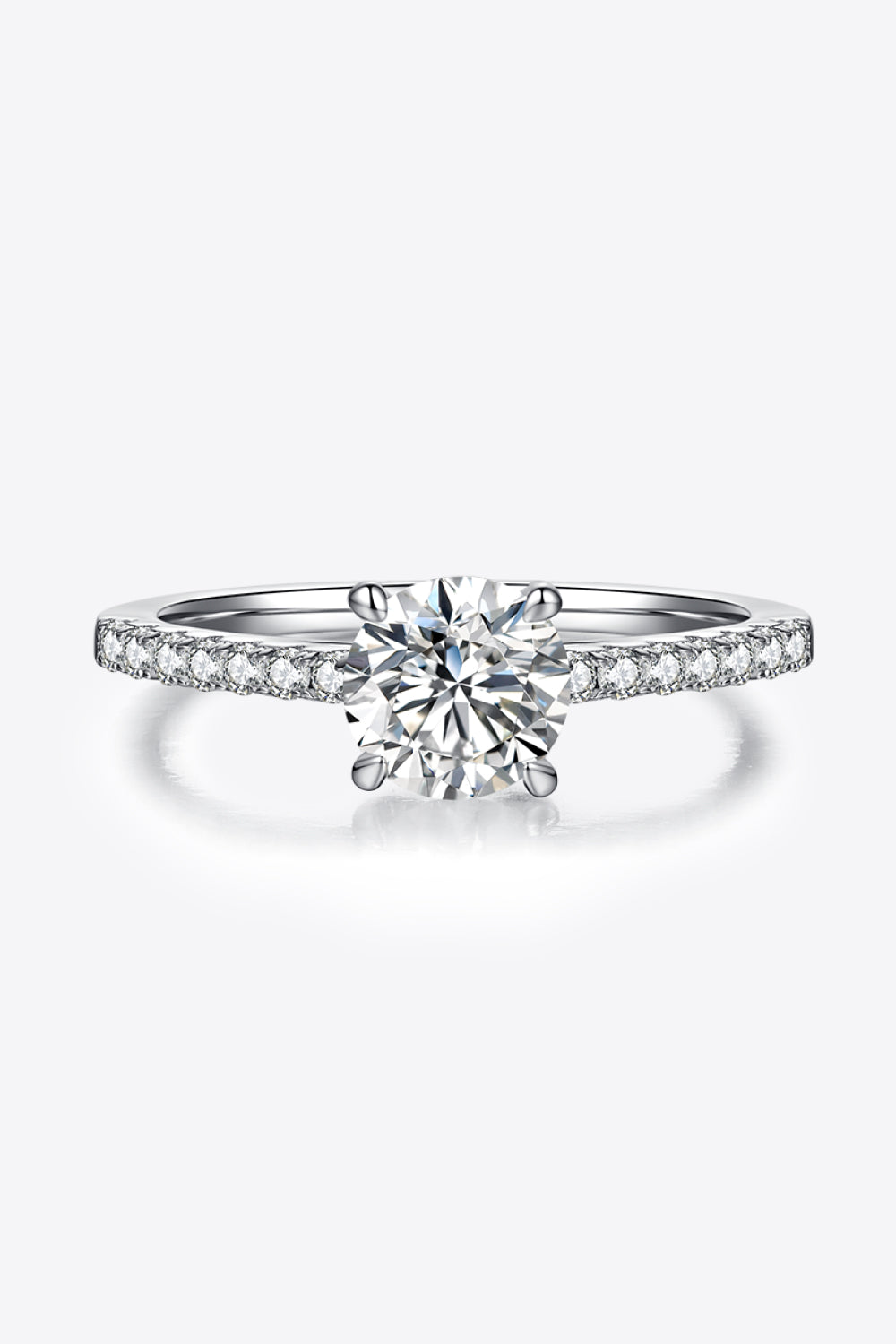 Side Stone 1 Carat Moissanite 925 Sterling Stone Ring Trendsi