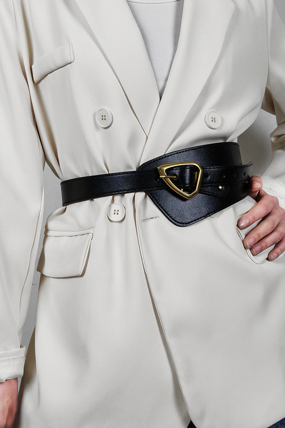 Irregular PU Leather Belt Trendsi