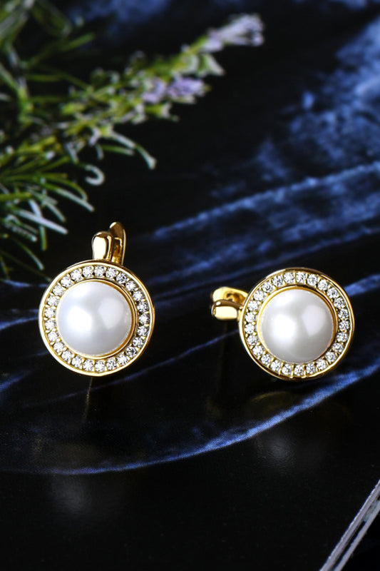 Moissanite Pearl 925 Sterling Silver Earrings Trendsi