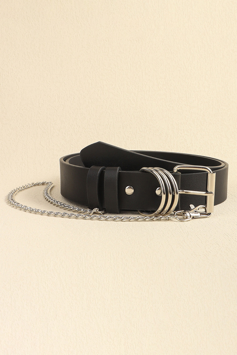 PU Leather Alloy Chain Belt Trendsi