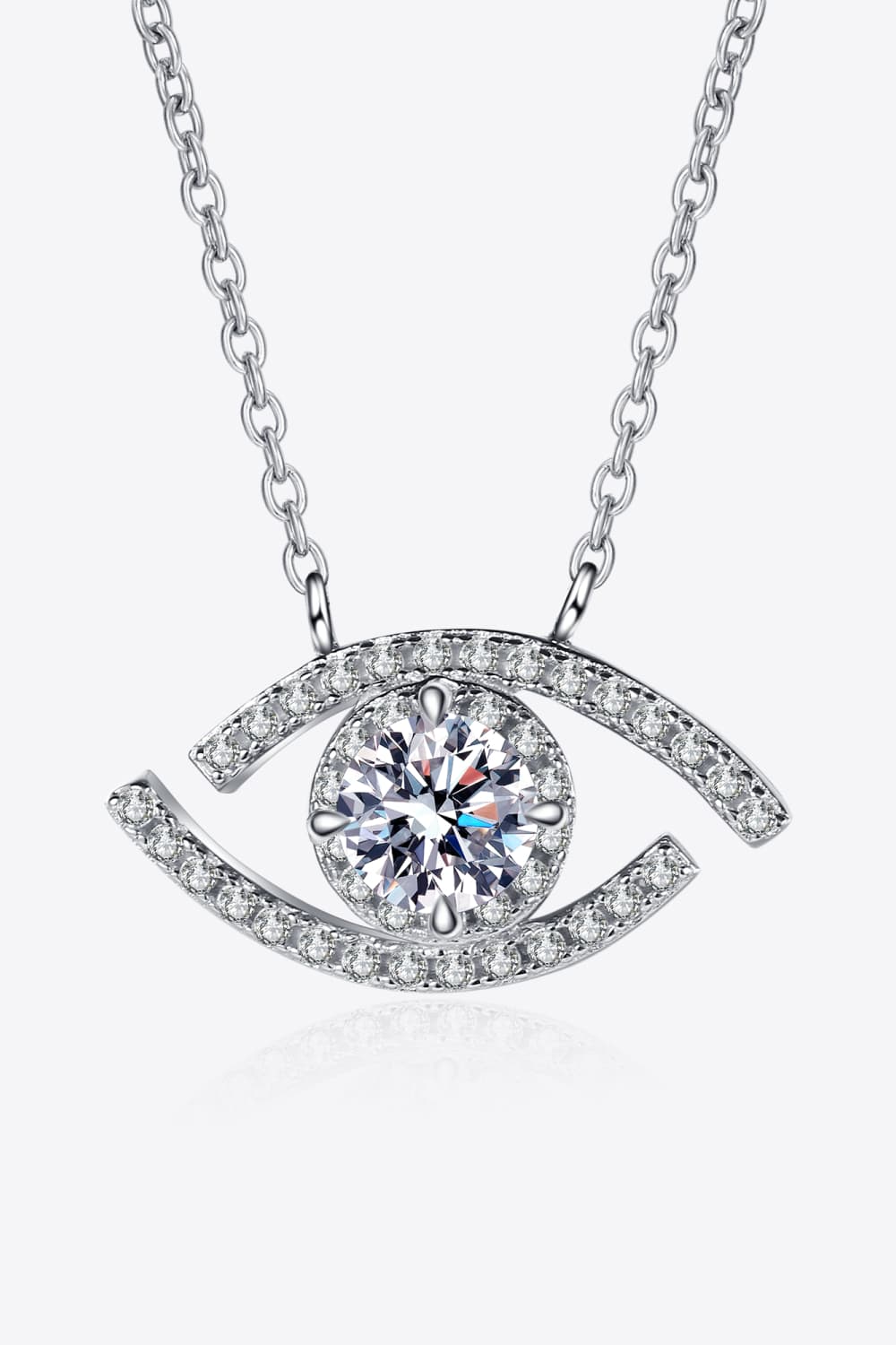 Moissanite Evil Eye Pendant 925 Sterling Silver Necklace Trendsi