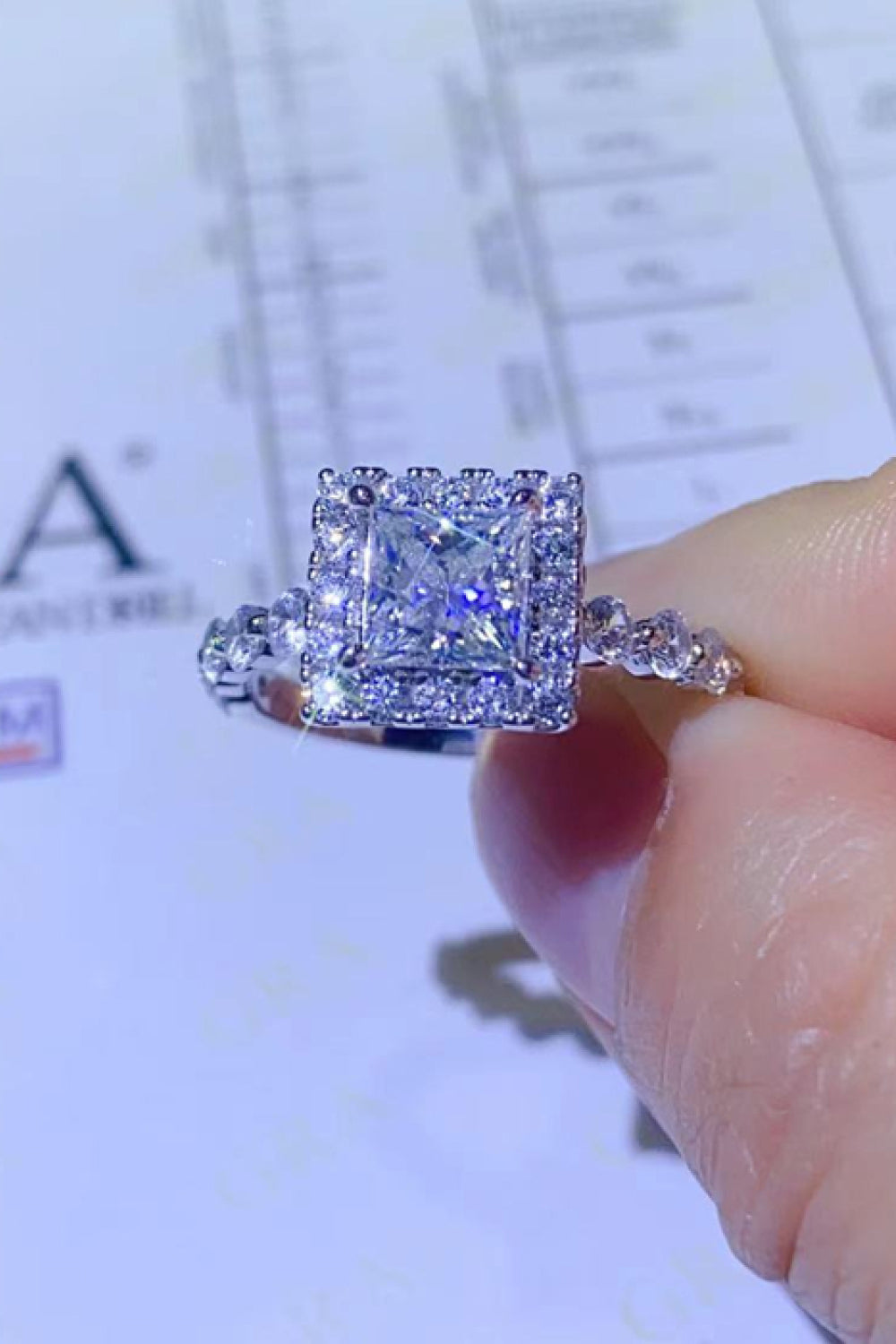 Square Adored 1 Carat Moissanite Ring Trendsi