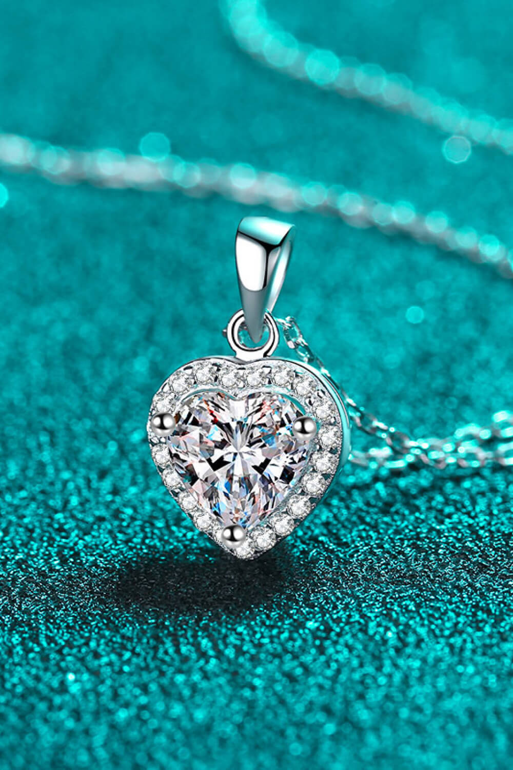 Heart Pendant Chain1 Carat Moissanite Necklace Trendsi