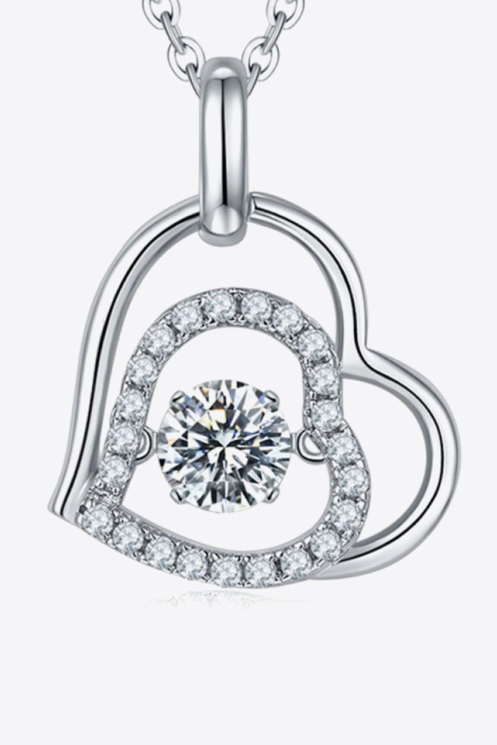 Moissanite Heart Pendant Necklace Trendsi