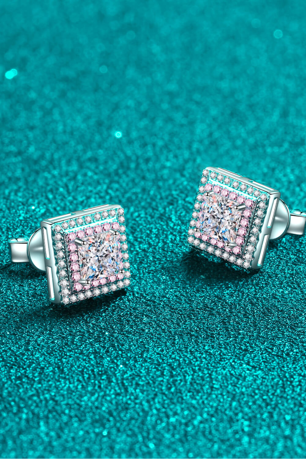 Moissanite Square Stud Earrings Trendsi