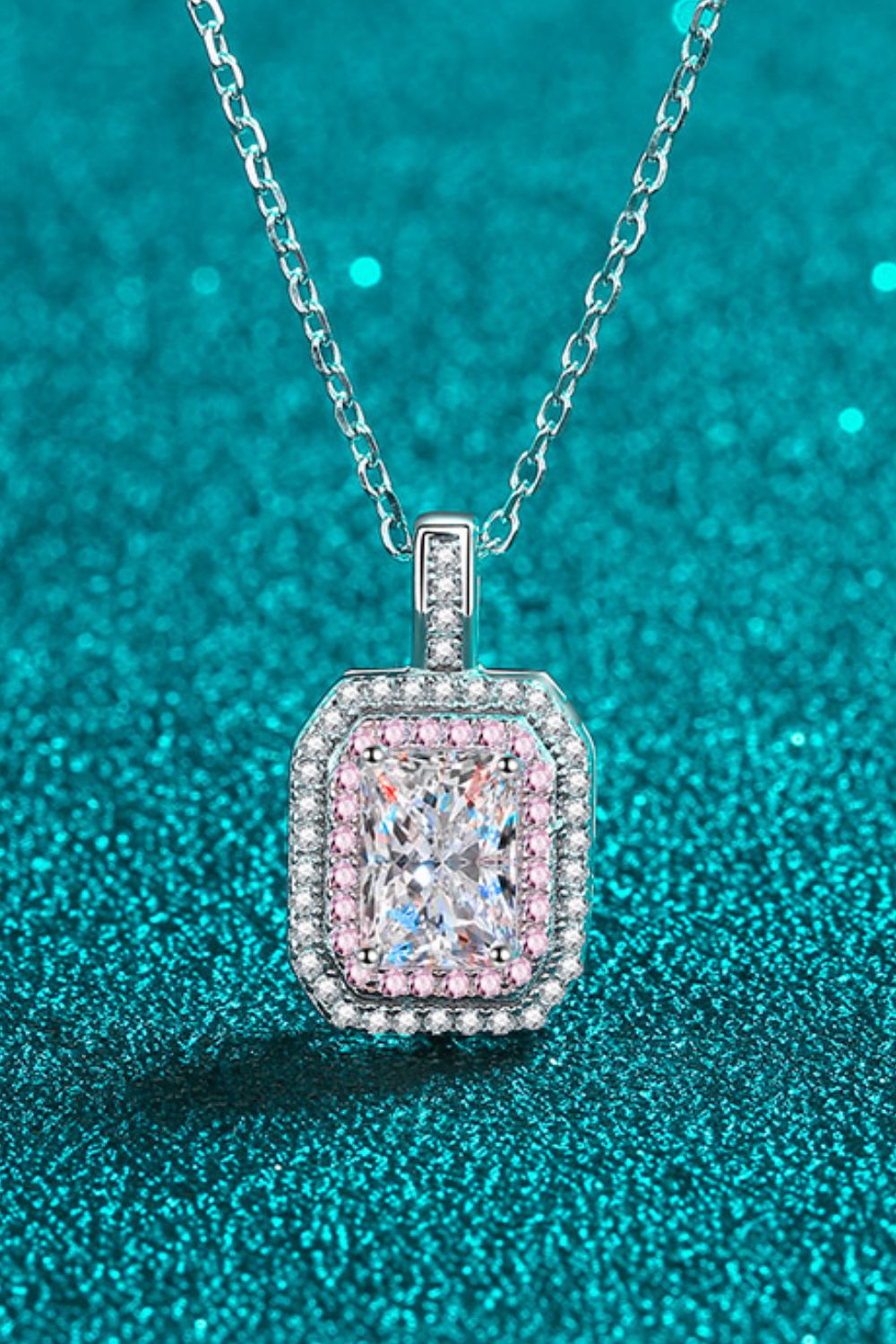 Geometric Pendant Chain 1 Carat Moissanite Necklace Trendsi