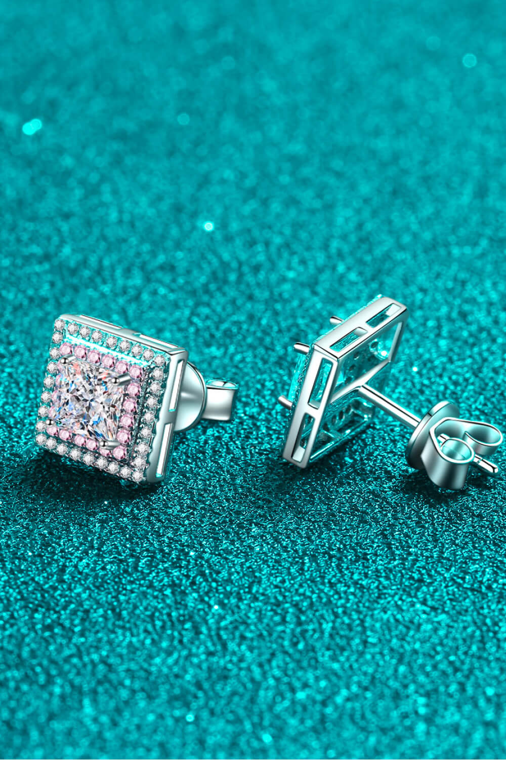 Moissanite Square Stud Earrings Trendsi