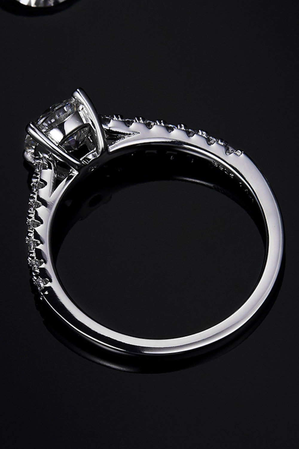 Side Stone 1 Carat Moissanite 925 Sterling Stone Ring Trendsi