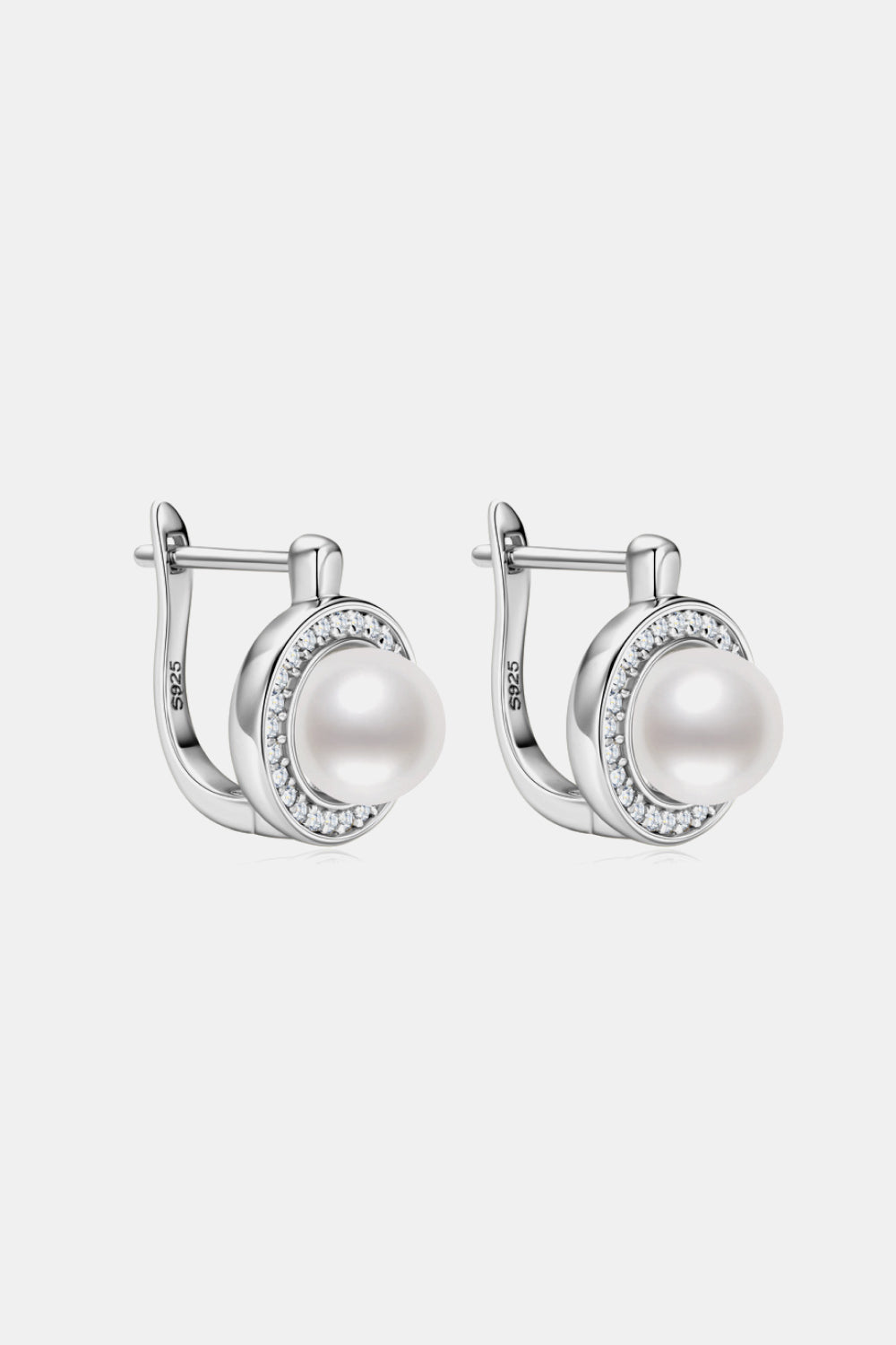 Moissanite Pearl 925 Sterling Silver Earrings Trendsi